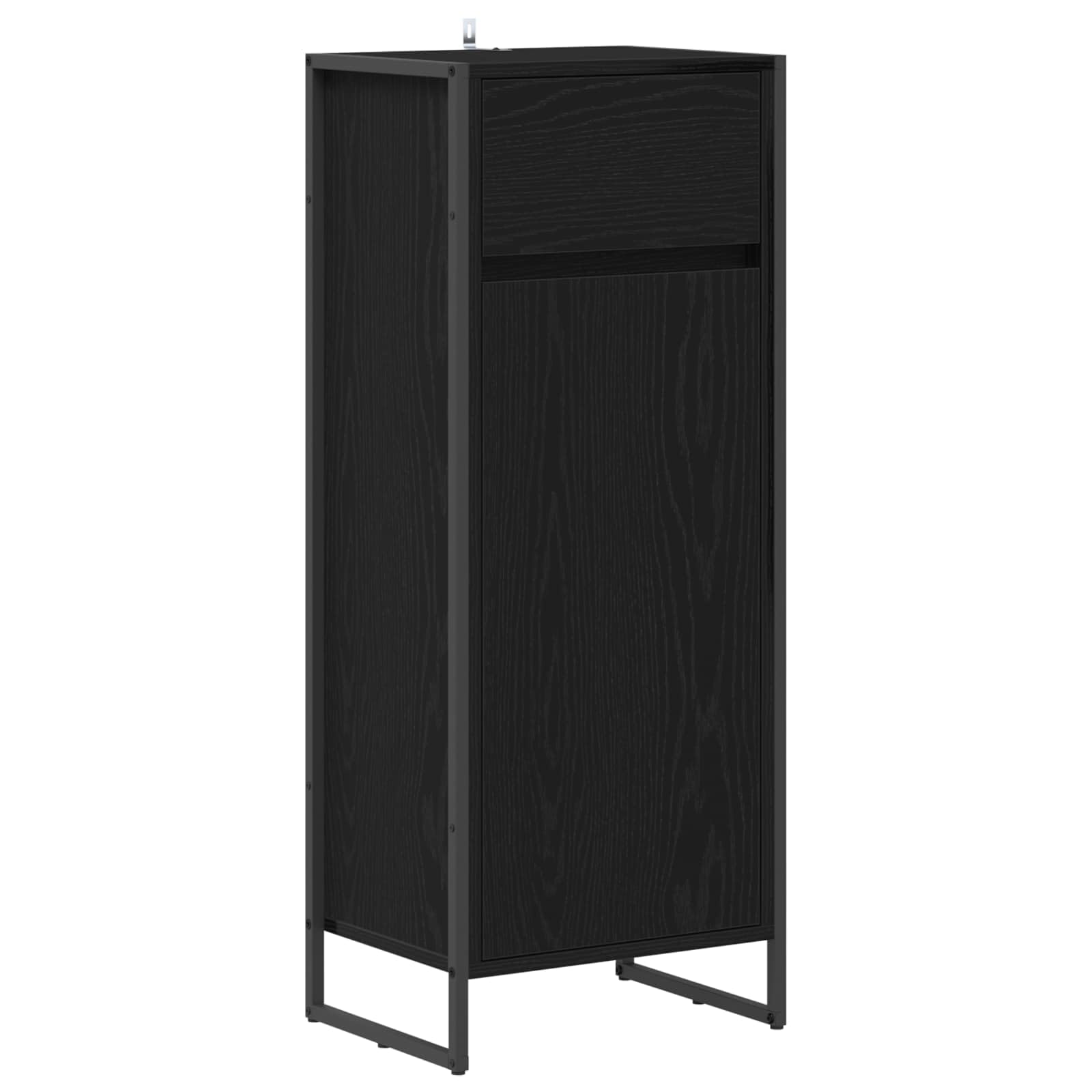 Armoire de salle de bain noir aspect chêne 40 x 30 x 100 cm