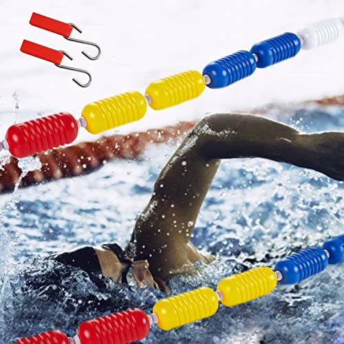 Pool Safety Rope and Float Kit for Swimming Training, Waterways/Dangerous Area Floating Cordon Pool Divider, with Stainless Steel Hooks (Color : Nylon Rope style, Size : 2m/6.6ft)