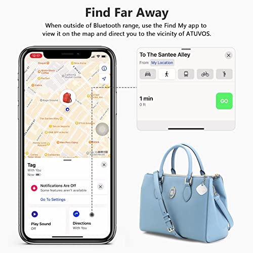image for ATUVOS Bluetooth Item Finder 1 Pack, Compatible with Apple Find My (iO