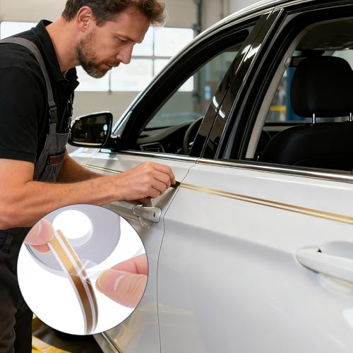 Image of Homoyoyo Gold Pinstripe Tape 32Ft Car Body Side Stripes Auto Pinstripe Tape Decal Waistline Sticker Universal Car Hood Body Side Stripe Glossy for SUV Truck Camper Motorcycle Musical Instrument (Gold