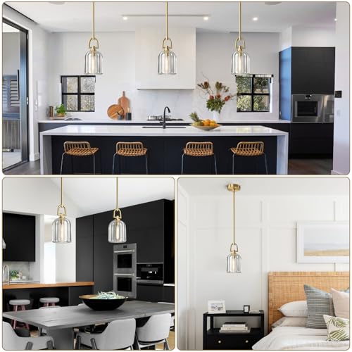 Image of Crystal Pendant Light Kitchen Island,Brass Hanging Pendants Lights