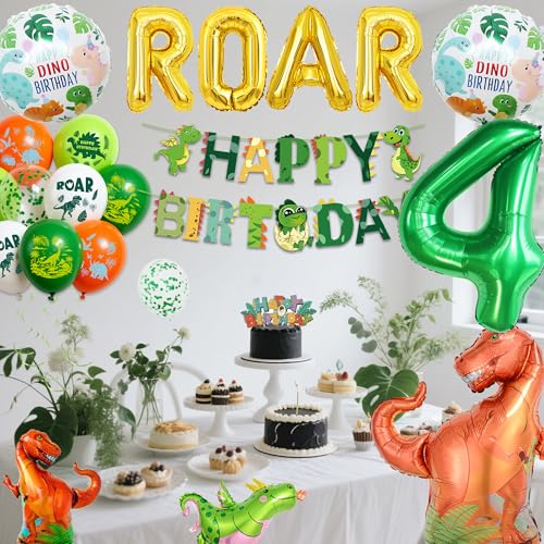 Ballons dinosaures 4 ans, cadeau de décoration garçon