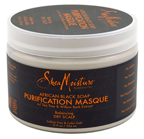 Shea Moisture Soap 12 Ounce Jar African Black Purifying Masque (354ml) (2 Pack)