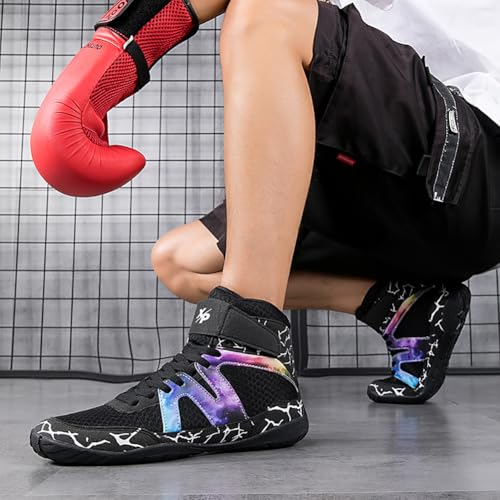 Men's Professional Boxing, Wrestling & MMA Shoes - Breathable, Ankle-Protected, Rebound & Non-Slip for Gym/Boxing Gym3
