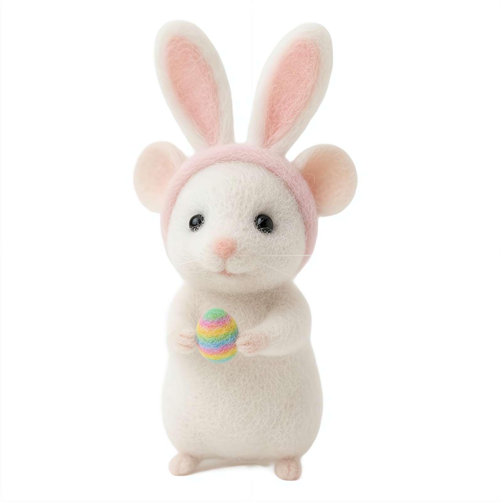 Easter Felt Mice, 8cm Needle Felted Mouse Ornament Easter Felt Mouse Figurines Tiered Tray Tabletop Decor Easter Basket Filler Spring Home Kitchen Room Window Party Supply