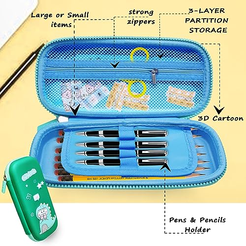 Image of FunBlast Dinosaur Pencil Case, Multipurpose Zipper Pouch for Boys and Girls, Kids School Supplies