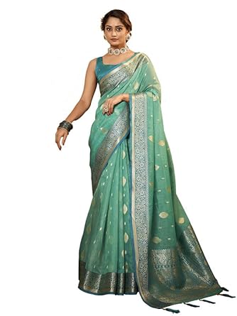 Satrani Women’S Tabby Silk Banarasi Jacquard Saree With Unstitched Blouse Piece