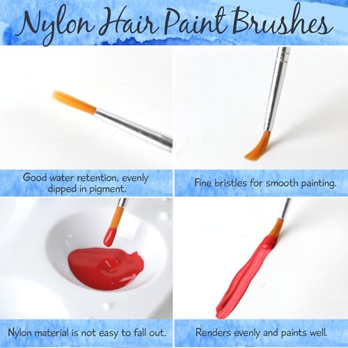 Image of Halobios Small Paint Brushes for Crafts, Paint Brushes Set for Acrylic Painting 30PCS Bulk, Mini Painting Brushes for Kids Adults Oil Watercolor Rock Painting Body Face Nail Art