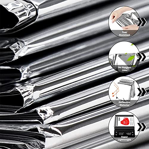 Image of GALAXYLENSE Emergency Mylar Thermal Blanket Survival First Aid Kits Army Outdoors Travel Hiking Camping Bug Out Trauma Desert All Weather Condition Protection (2 Packs Silver)