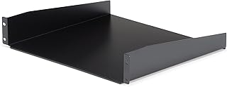 StarTech.com 2U Server Rack Shelf - Universal Rack Mount Cantilever Shelf for 19" Network Equipment Rack & Cabinet - Heavy Duty Steel – Weight Capacity 44lb/20kg - 16" Deep Tray, Black (CABSHELF)