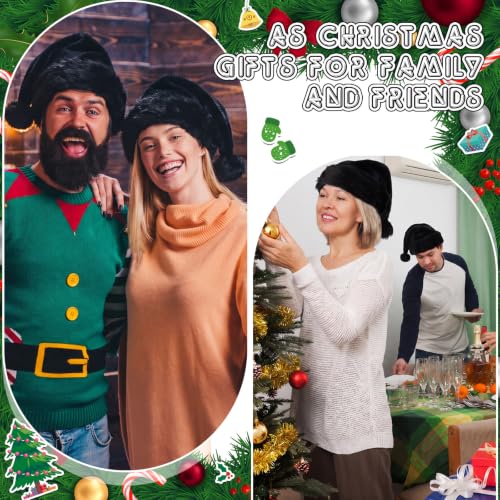Image of Vicenpal 20 Pcs Santa Hats Bulk for Adults, Black, Classic