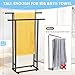 Standing Towel Racks for Bathroom, 2 Tier Bathroom Floor Free Standing Towel Rack, Tall Enough Pool Bath Drying and Dispaly Outdoor Stand for Storage, Black Freestanding Blanket Holder, ALHAKIN