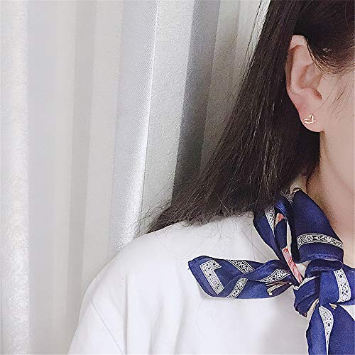 Minimalist Gold-Tone Heart Sterling Silver Earrings for Women Girls Charm Hollow Love Hearted Stud Tiny Small Cartilage Tragus Post Pin Hypoallergenic Pierced Ear Christmas Birthday Jewelry2