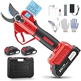21V Akku Astschere & Grasschere, 2-in-1 mit 2x2600mAh | 18000 U/min, 8mm Schnittstärke | Leichte Elektrische Gartenschere für Hecken & Rasenkanten (Rot)