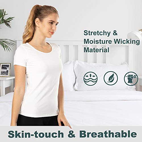 MANCYFIT Thermal Top for Women Fleece Lined Shirt Short Sleeve Base Layer3