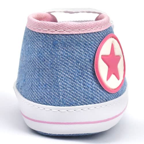 Tênis Bebê Star Cano Alto Jeans Rosa (P a GG) - Baby Soffete