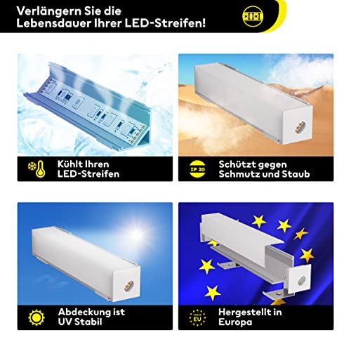 Alumino® Profilo a LED in alluminio, con angolo di...