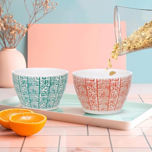 Image of Larah by BOROSIL Tribe & Clan Opalware 2 pc Snack Bowl Set | 515 ml x 2 Pasta Bowl Set | Microwave & Dishwasher Safe, Bone-Ash Free | Crockery Set Ideal for Daily Use & Gifting, White