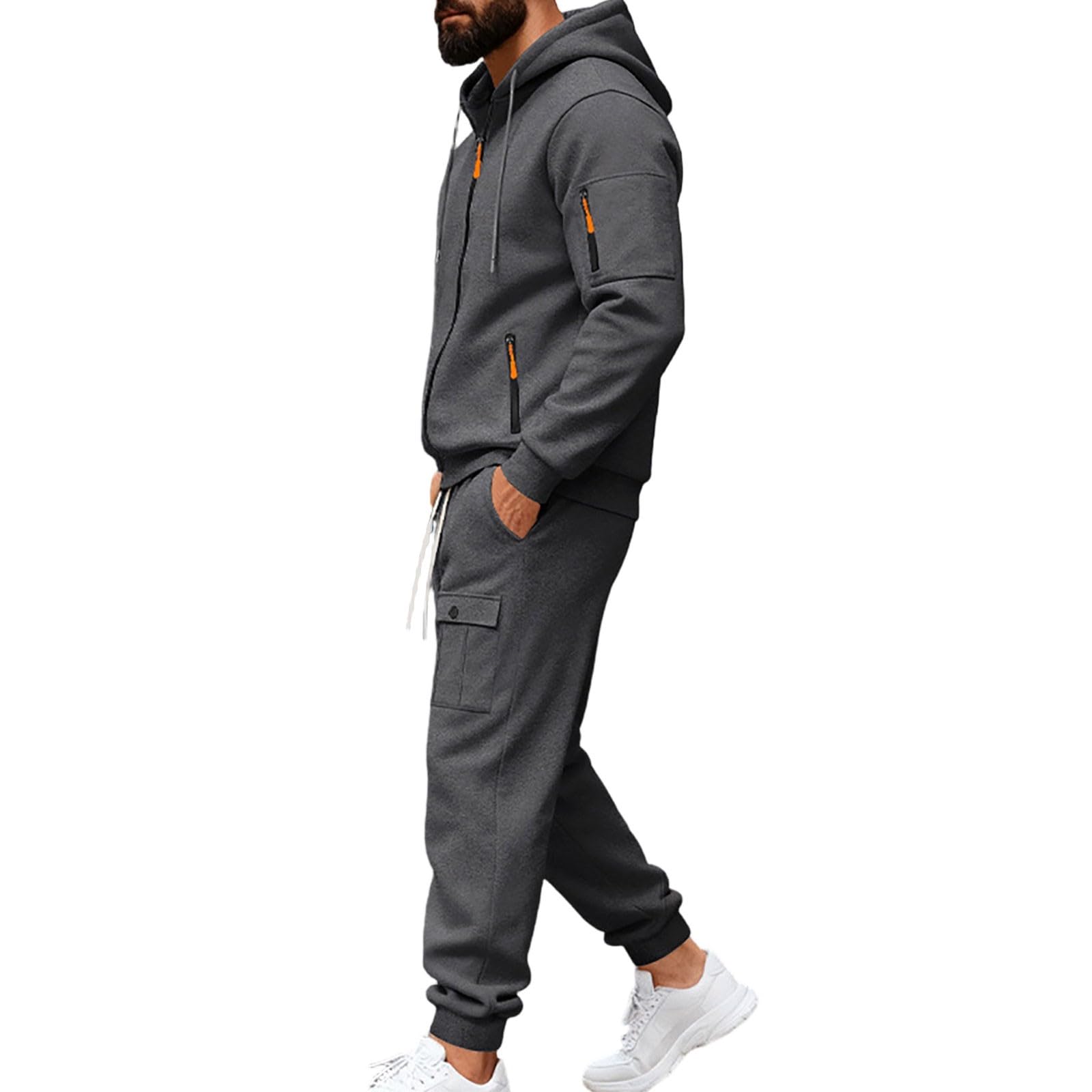 Chandal Hombre Completo Sudadera con Capucha Térmico Otoño Invierno Uso Diario