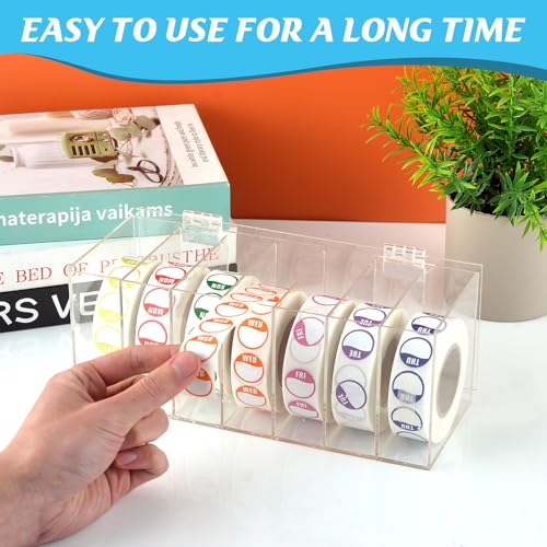 Dlugopis DA-C0002 Acrylic Day Of The Week Covered Label Dispenser 7-Slot Dispenser Day Of The Week Label Dispenser Wall Mount Sticker Roll Dispenser thumb #3