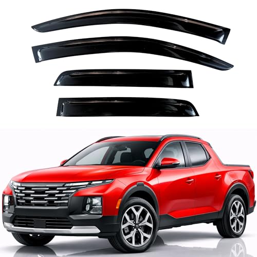 Image of KPY Rain Guards Fit for 2022-2026 Hyundai Santa Cruz, Out-Channel Window Visors Vent Wind Deflectors 4PC, Truck Accessories for 22-26 Santa Cruz