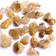 Natural Crystal Rough 10/20g Clear Natural Charming Yellow Hair Crystal Gold Rutilated Quartz Chips Rough Stone Mineral Specimens Home Decor10g