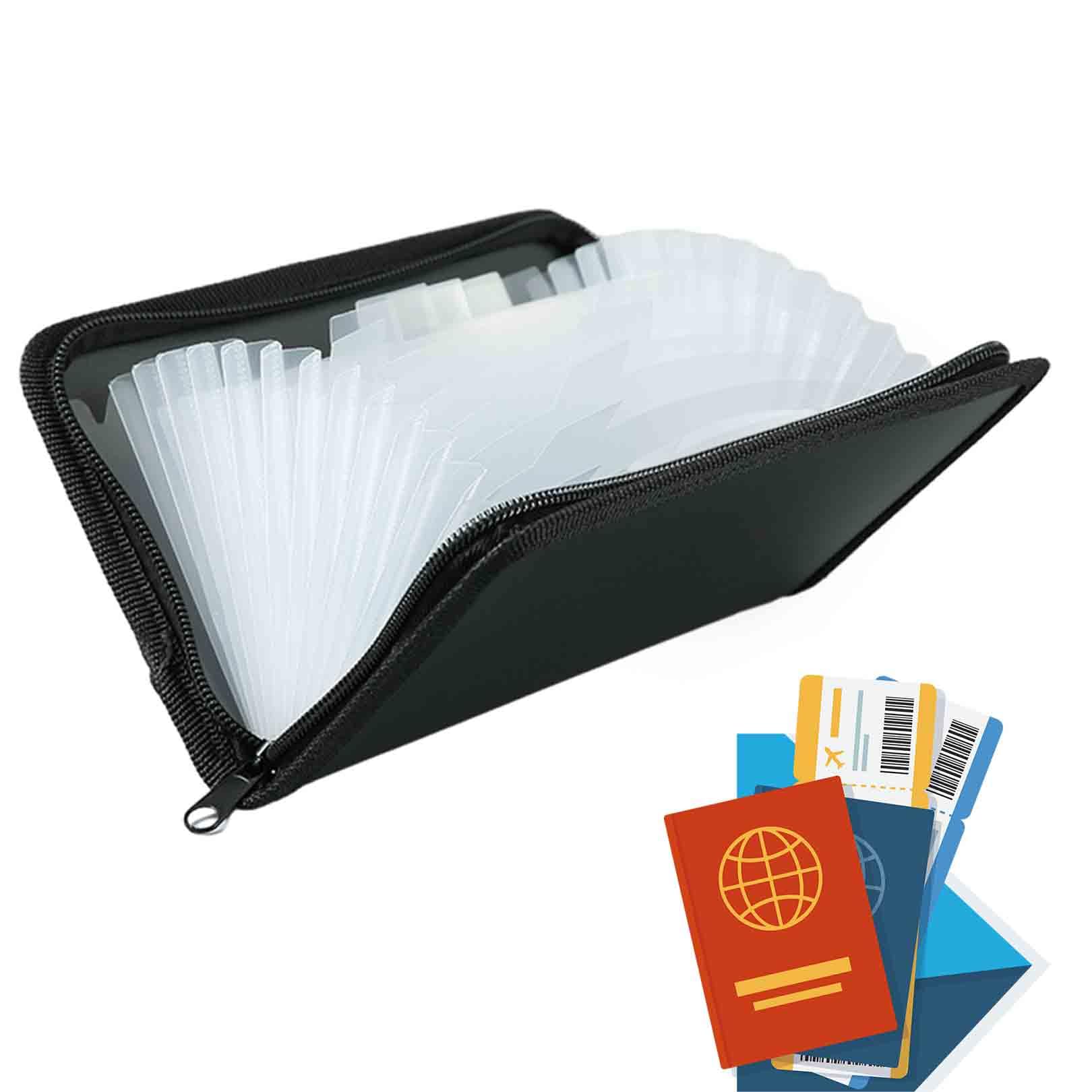 HLMYER1 PCS Bills Folder,Portable Receipt Folder Organiser with Dividers,Flashcard Organiser Document with Zipper,Receipt Document Organiser Wallet,Expanding File Folders,for Office and School