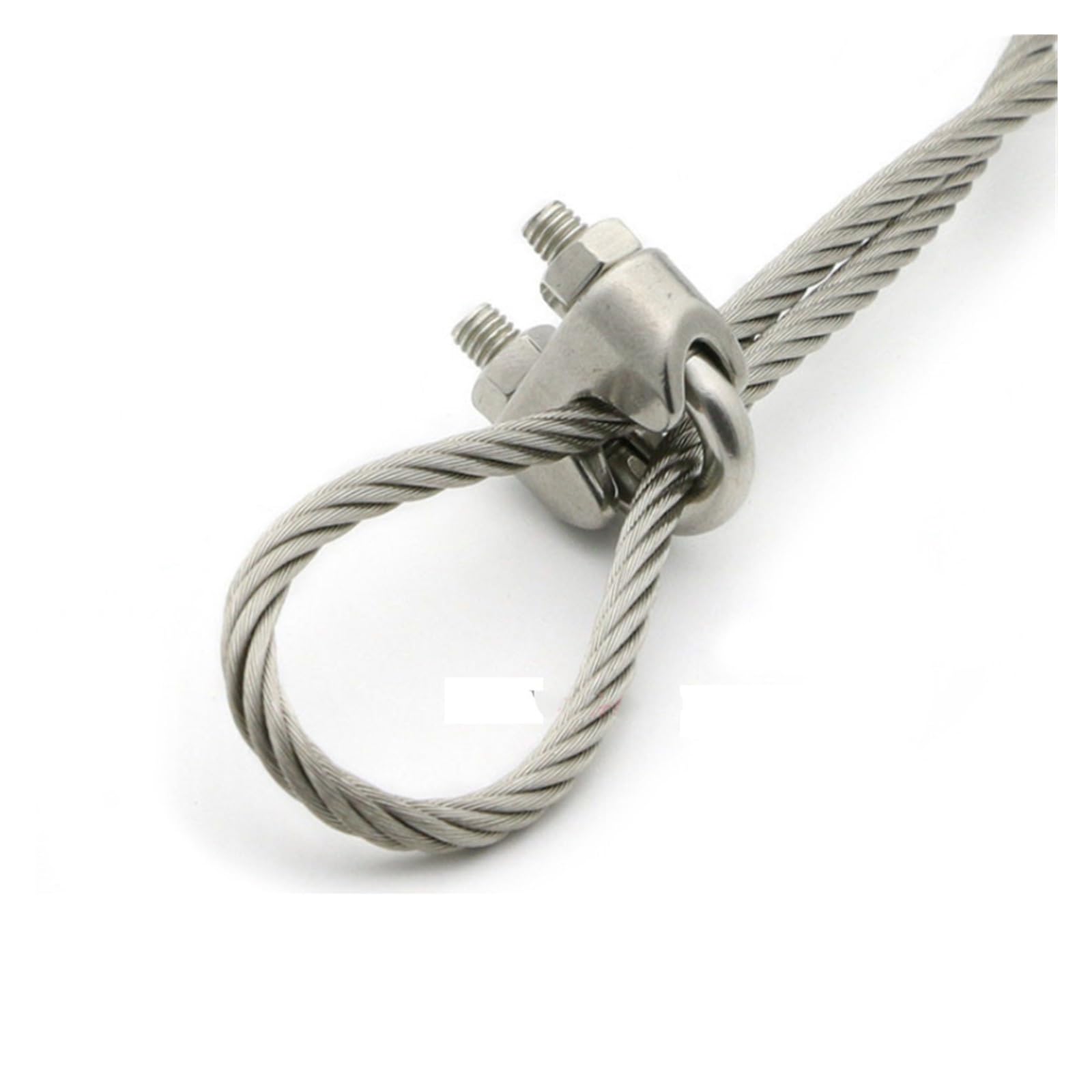 20 abrazaderas for cable de acero M2-M10, de acero inoxidable, con pernos en U antideslizantes.(M6-20pcs)