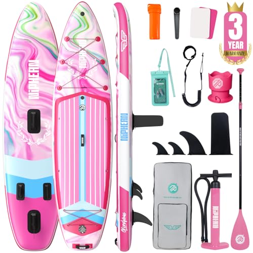 Image of Niphean (Extra Large) Inflatable Paddle Board, SUP for 2+1 People /Family 500lbs Capacity Stand Up Paddle Board with SUP Accessories, StabilTrac Fin Non-Slip Paddleboard for Adults