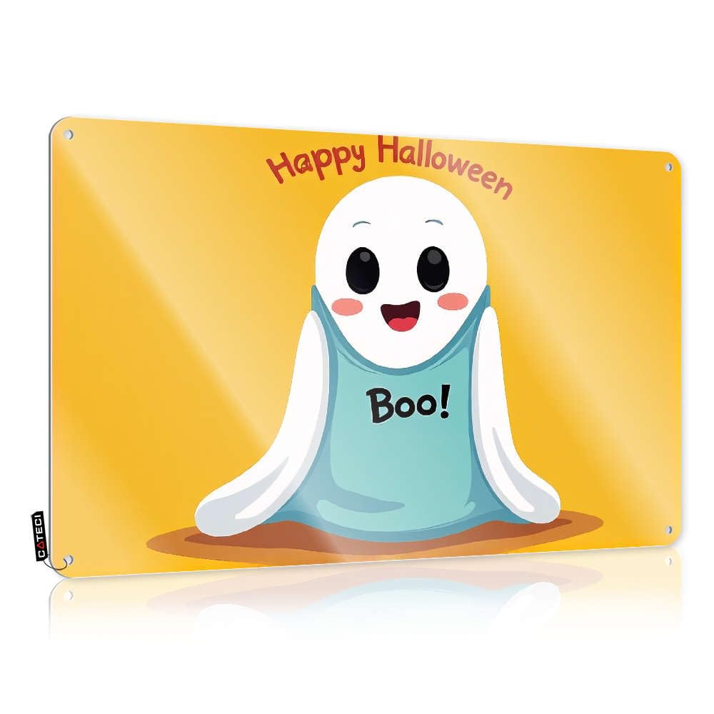Fzfn Boys Colour Indie Decor, Art Bar Soft Bath Happy Halloween, Boo! | Rustic Awesome Wall Art(30X40cm)
