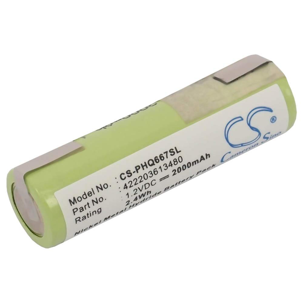 LULUVicky Shaver Battery 2000mAh/2.40Wh 1.2V Ni-MH Shaver Battery Compatible For Norelco Fit Model HQG 265/T900/T960 Auch HQG265 Rechargeable Cells Rechargeable Replacement Battery