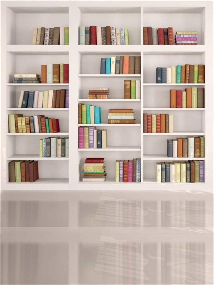AOFOTO 6x8ft Modern School Bookcase Background Library Books Shelves