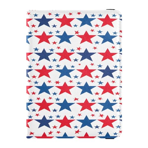 Porta passaporto portafoglio porta carte di vaccino di credito custodia pelle blu rosso stella organizer per documenti da viaggio Multi