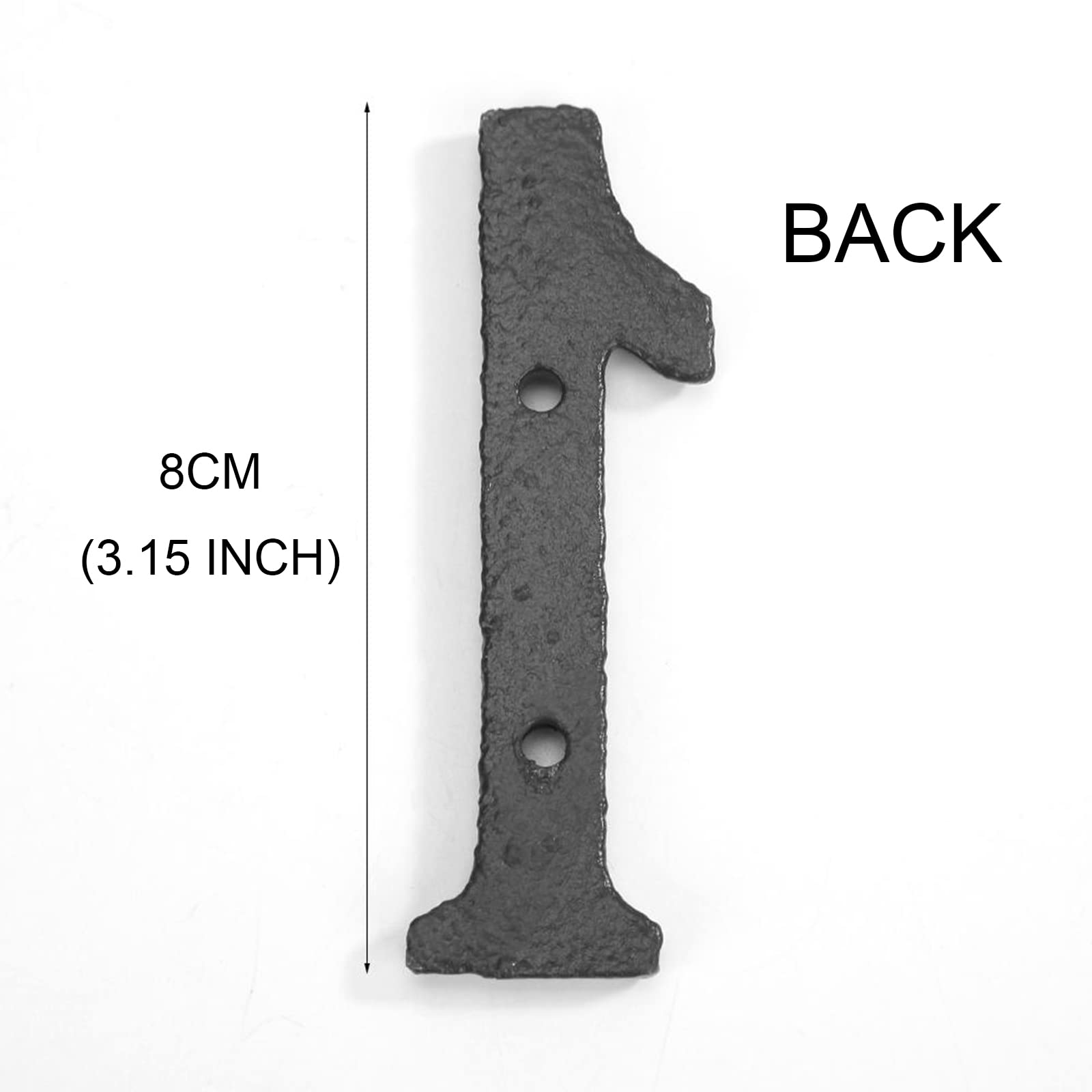 3D Maison Plaque Numéros 0-9 Lettre A-Z Noir Fonte 8cm Métal Numérique