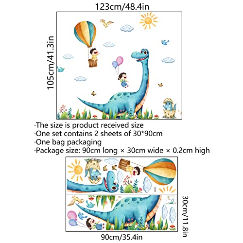 Vinilos decorativos dinosaurio azul para habitación infantil miniatura 2