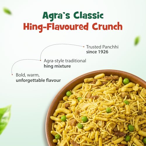Image of Panchi Hing Mixture Namkeen 250gm (Pack of 1) Agra Special Crunchy and Flavorful Indian Snack Spicy Tangy and Tasty Perfect for Tea Time and Munching