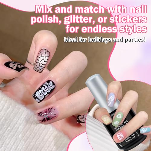 Set de Esmaltes de Gel Blanco y Negro para Uñas miniatura 5