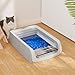 Yangbaga Stainless Steel Reusable Litter Tray with Cat Litter Scoop, Compatible with Petsafe Scoop-Free Self-Cleaning Litter Box, Efficient Poop Collecting Design, Odor Control Money-Saving Litter box