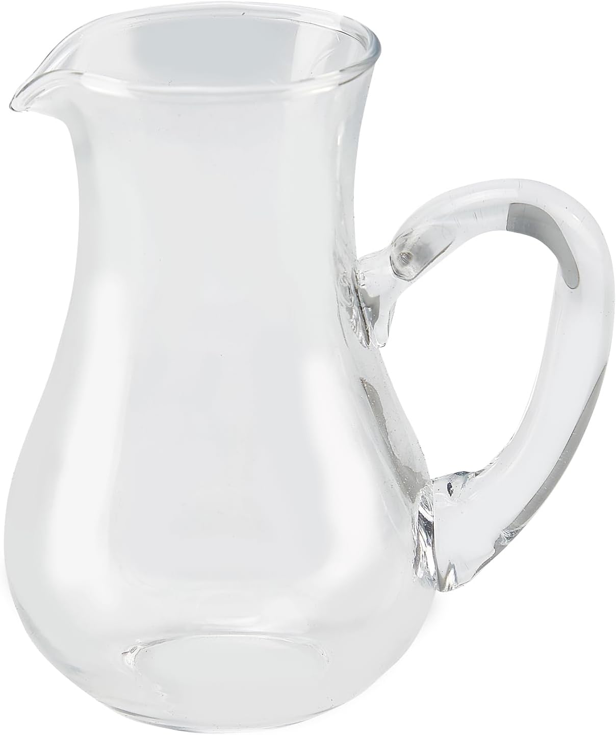 Glass Creamer Pitcher, 4 oz Mini Milk Pourer with Handle, Clear (4)