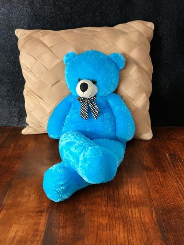 Image of Cionum Blue Teddy Bear with Bow Soft Plush Toy for Kids - Cute Stuffed Toy - Soft Cuddly Plushie for Baby Boys & Girls, Return Gift - Teddybear 85cm