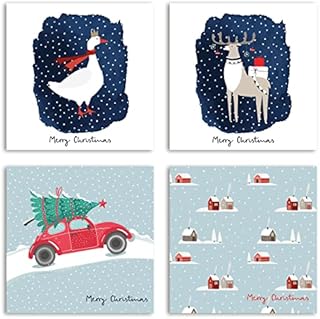 The Heritage Press Pack of 20 Christmas Cards for Family and Friends - 'Winter Wishes' - Eco-friendly, Made in the UK