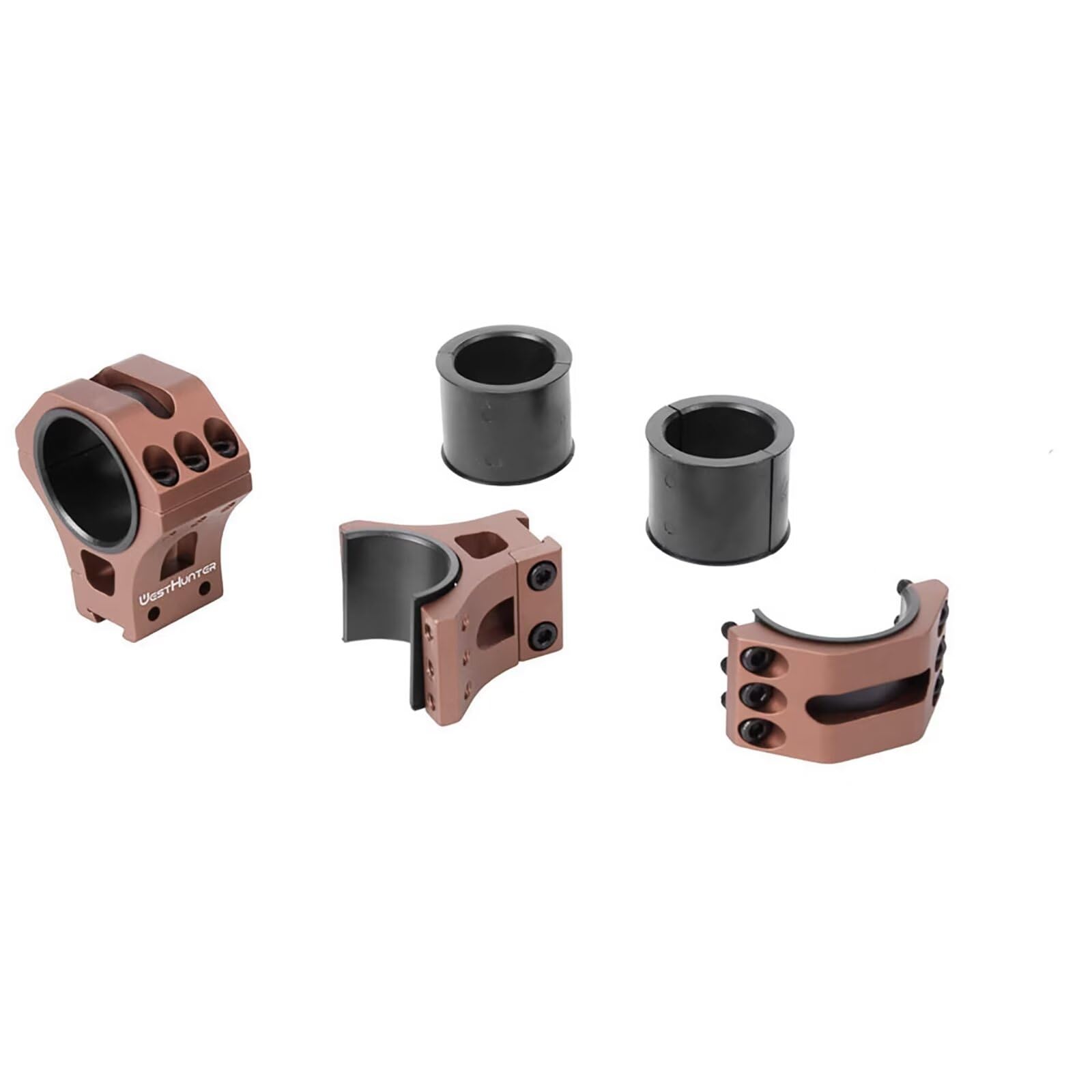 WestHunter Anillas para Mira Telescópica Optics, para Instalar Miras de 34mm & 30mm & 25.4mm en Rieles de Cola de Milano de 11 mm | Únicamente para Actividades Deportivas, Brown