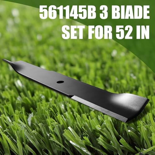Image of Mower Blades Compatible with Hustler Raptor 52 Inch Deck, High Lift 3 Pack