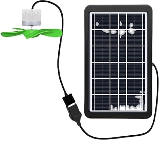 Desk Fan, Solar Plate Power Bank Cooling Fan, 3W Solar Fan System, USB Output Port, Table Cooling Fan Solar Panel Fan, for Cooling Ventilation Outdoor Home, for Bedroom, Office, Library, School, Camp