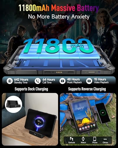 Image of Ulefone Armor Pad 4 Ultra Thermal Imaging 5G Rugged Tablet, 16GB + 256GB /2TB Expansion Android 15, 10.36 inch 2K Corning Display, IP68 /69K, 11800mAh(33W), 10W Dock Charging, 50MP + 32MP, 1100LM LED Lights