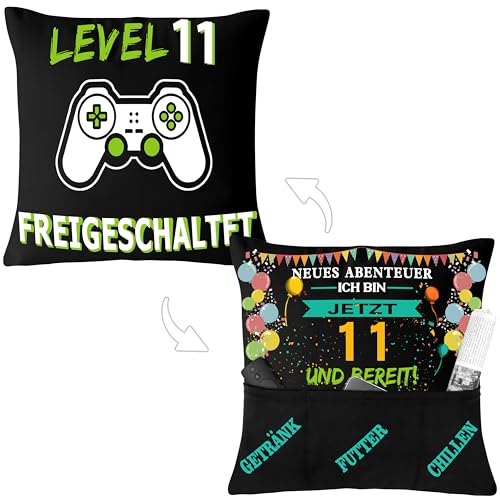 Merclix Geschenk für Jungs 11 Jahre - Gamer Kissenbezug zum 11. Geburtstag