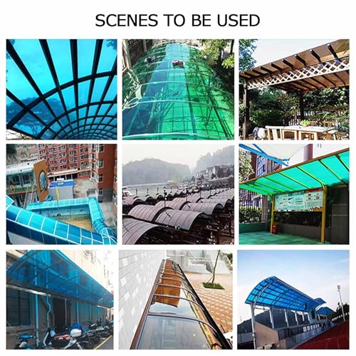 1.2mm Thick Clear Greenhouse roof Panels Polycarbonate Roofing Sheet Outdoor Replacement Shed Panel cuts Easily for Patios, Partitions, pergola(Blue,1.22x15m/4x49.21ft) - Image 7