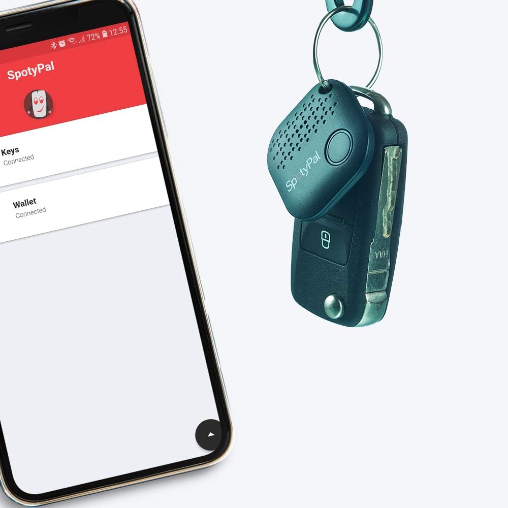 SpotyPal The Original - Item tracker, Leave-Behind protector, SOS button, Key, Wallet, Bag, Phone Finder (Navy Blue)