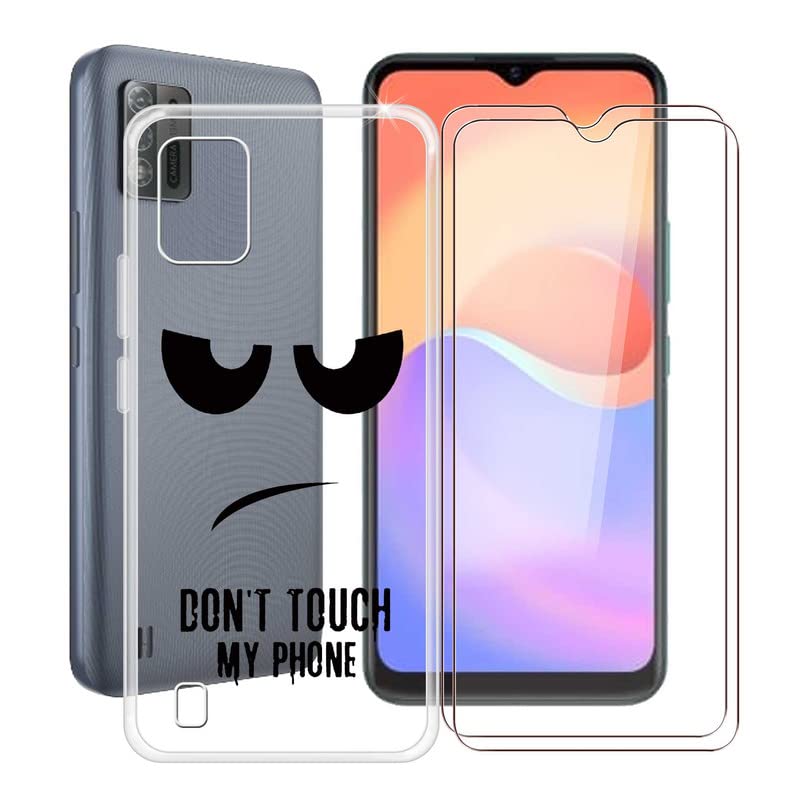 HHUAN Cover Per ZTE Blade A52 Lite (6.52 Pollice) + Pellicola Vetro Temperato - Custodia TPU Morbida Trasparente Antiurto