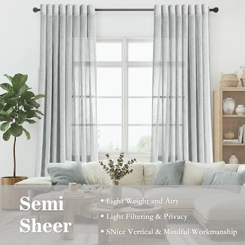 Rideaux semi-transparent gris clair pour bloquer le vis-à-vis sans assombrir - 3